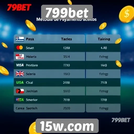 Métodos de pagamento aceitos no site 799bet